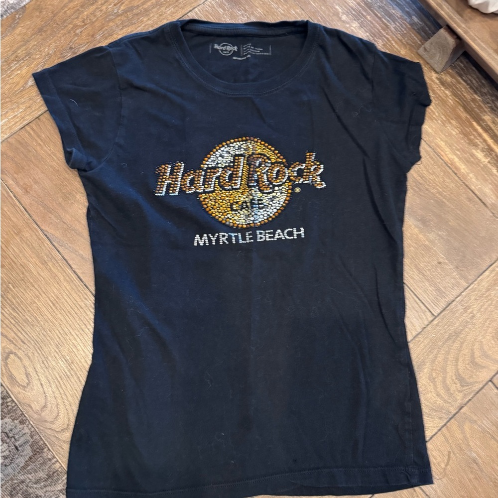 Hard Rock Cafe Myrtle Beach Black Rhinestone T-Shirt